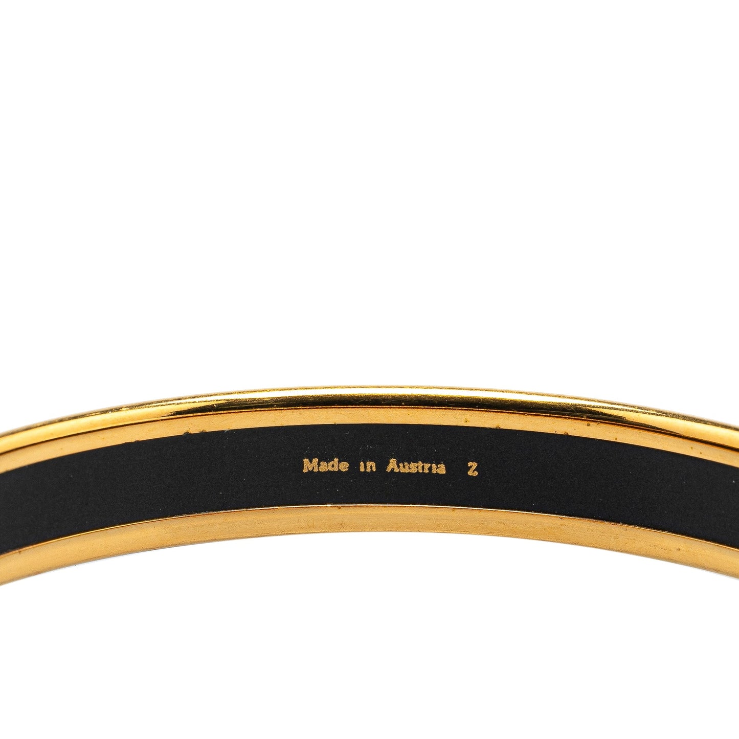Hermès Narrow Cloisonne Enamel Bangle 62 Black
