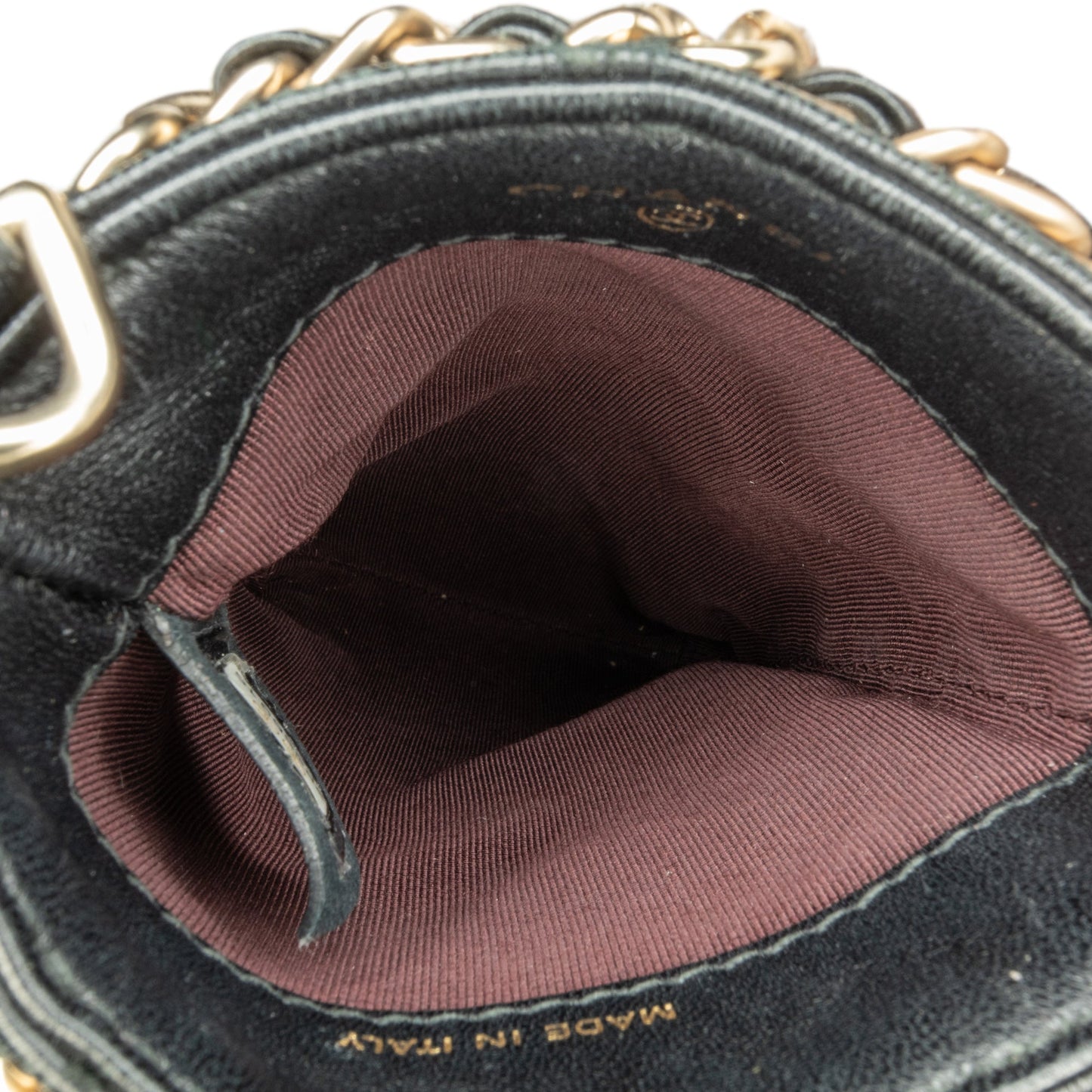 Chanel Lambskin Tech Me Out Clutch With Chain Black