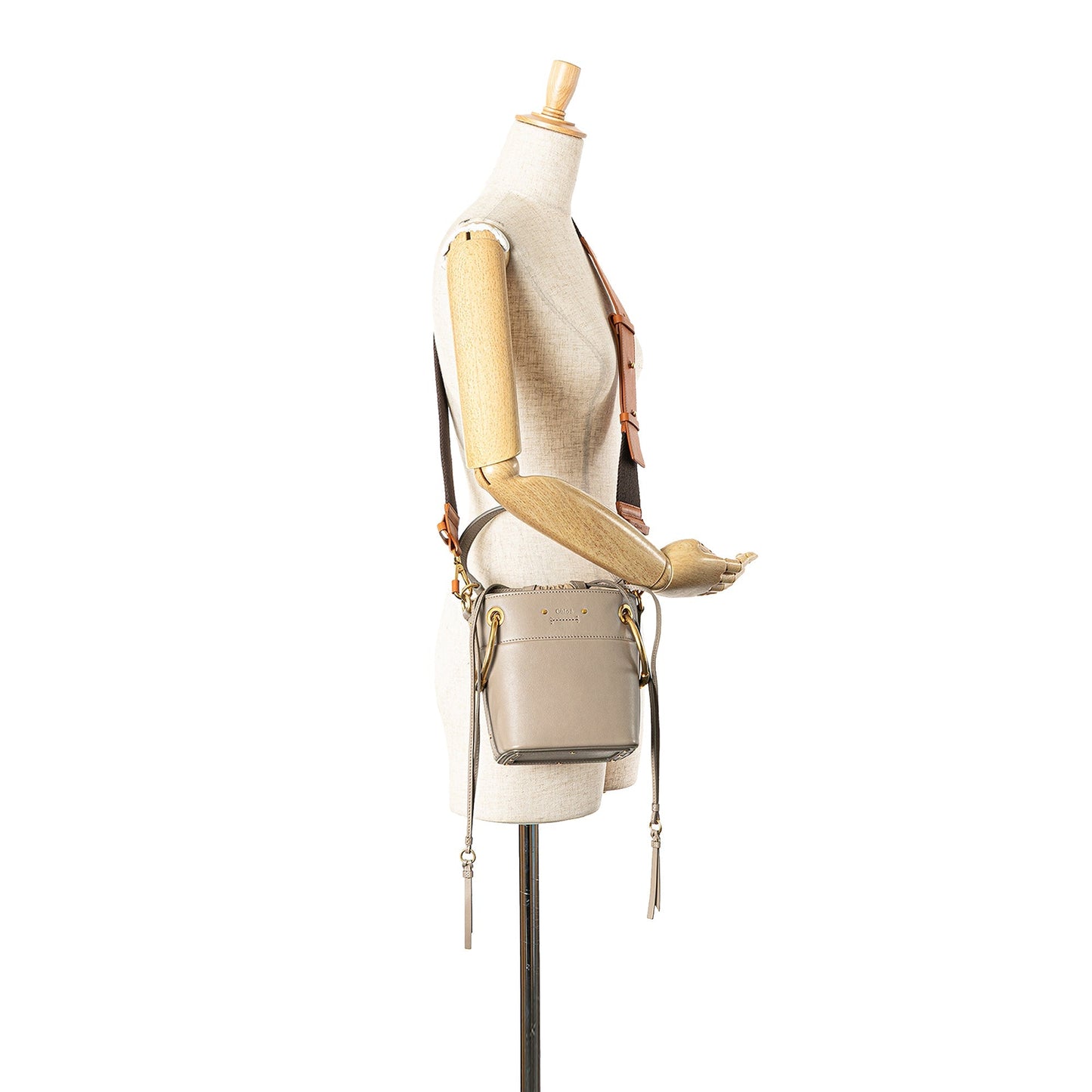 Chloé Mini Calfskin Roy Bucket Bag Brown