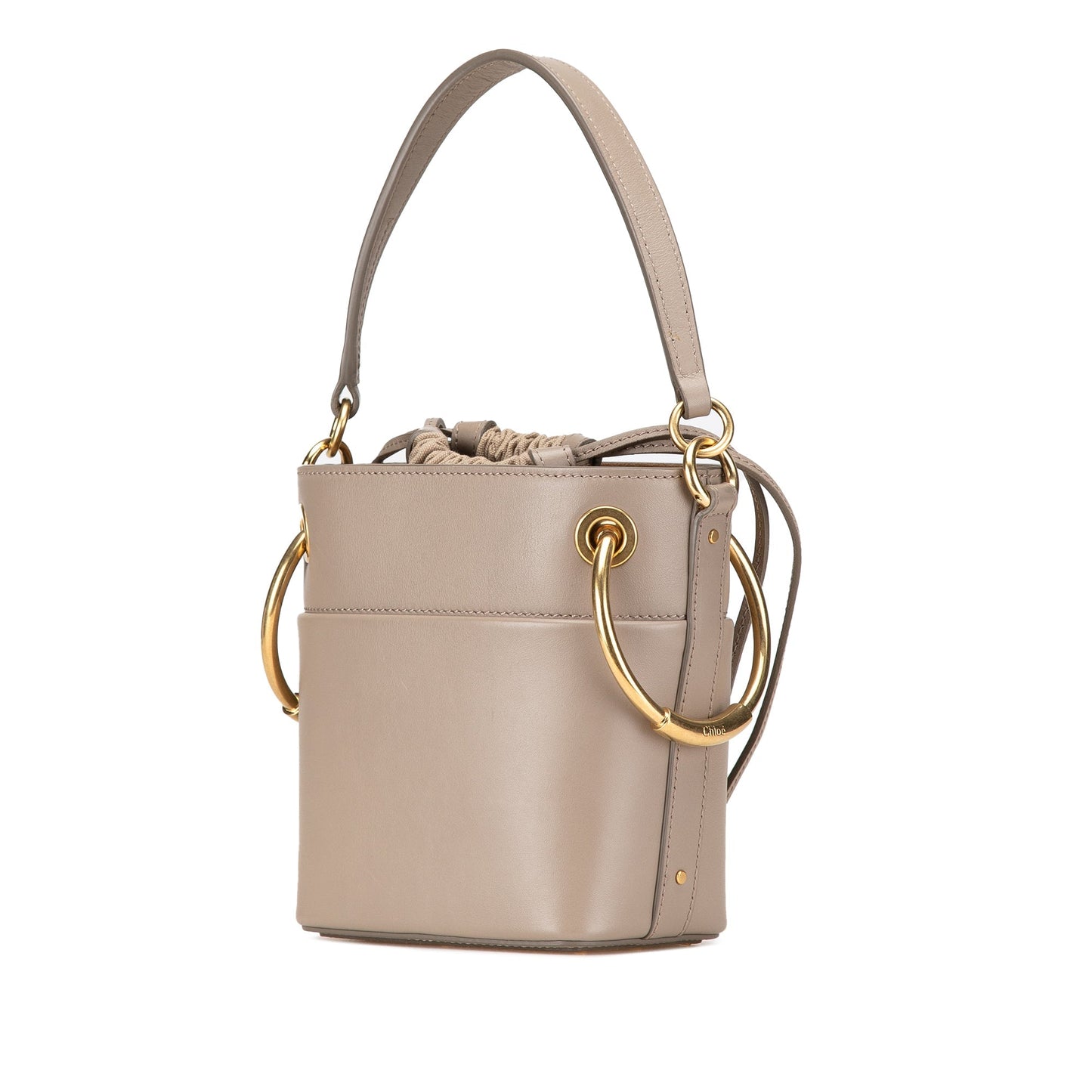 Chloé Mini Calfskin Roy Bucket Bag Brown