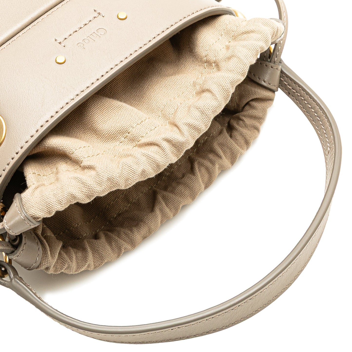 Chloé Mini Calfskin Roy Bucket Bag Brown
