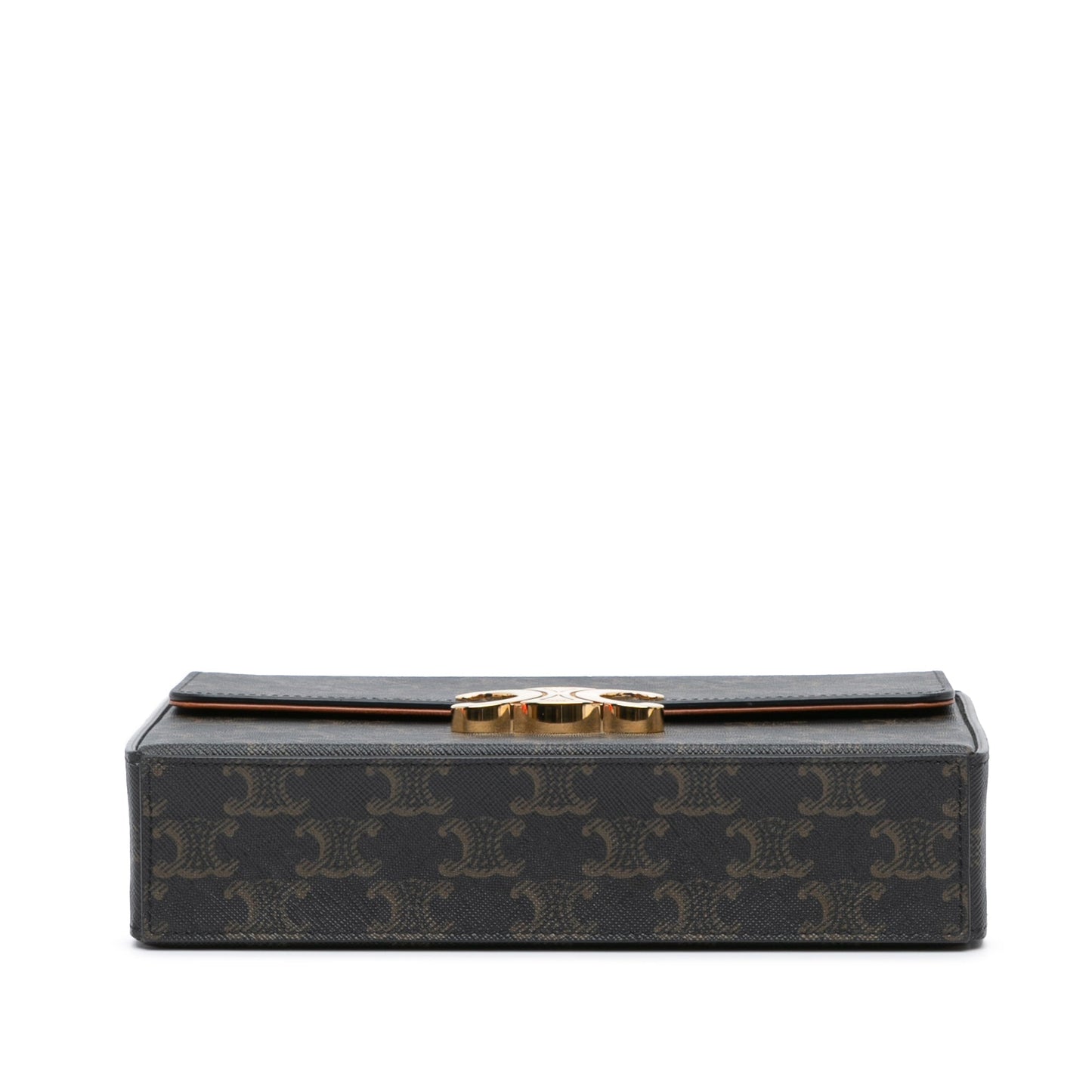 Celine Triomphe Coated Canvas Box Top Handle Bag Brown