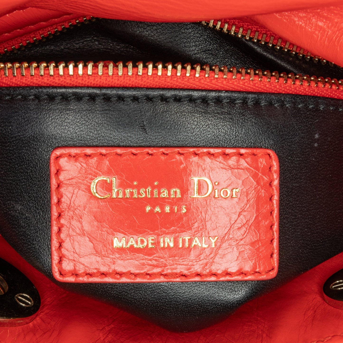 Dior Mini Calfskin Sequin Embellished Lady Dior Red