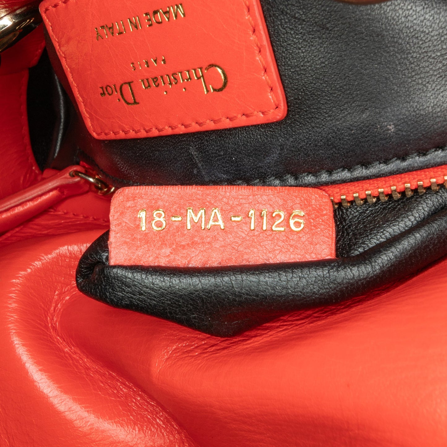 Dior Mini Calfskin Sequin Embellished Lady Dior Red