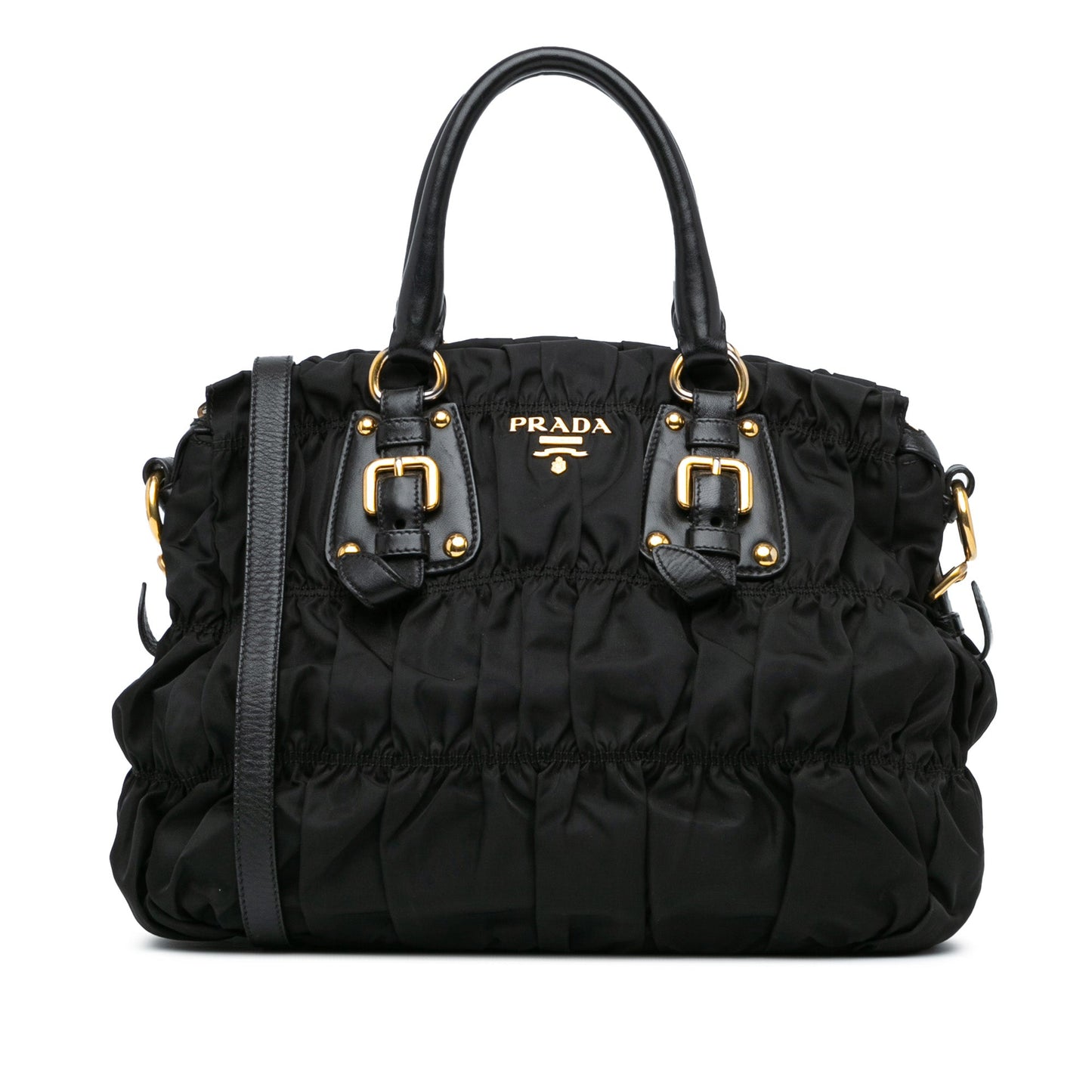 Prada Tessuto Gaufre Satchel Black