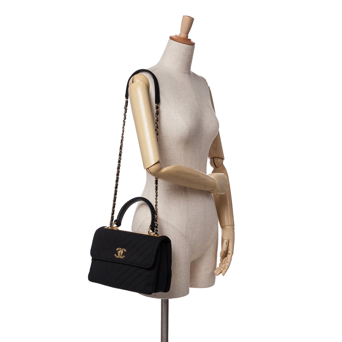 Chanel Small Chevron Jersey Trendy CC Flap Black
