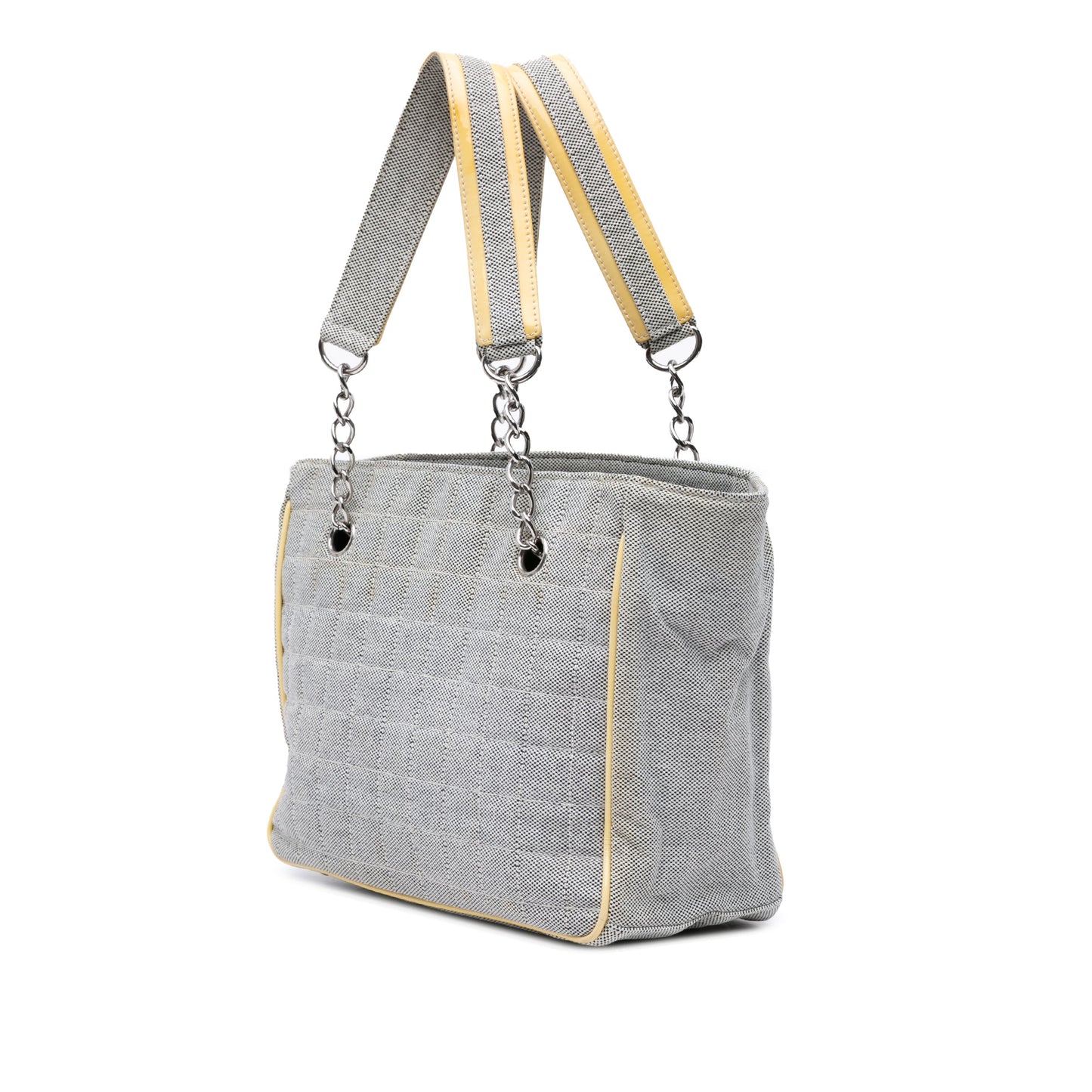 Chanel CC Camellia No. 5 Choco Bar Canvas Tote Gray