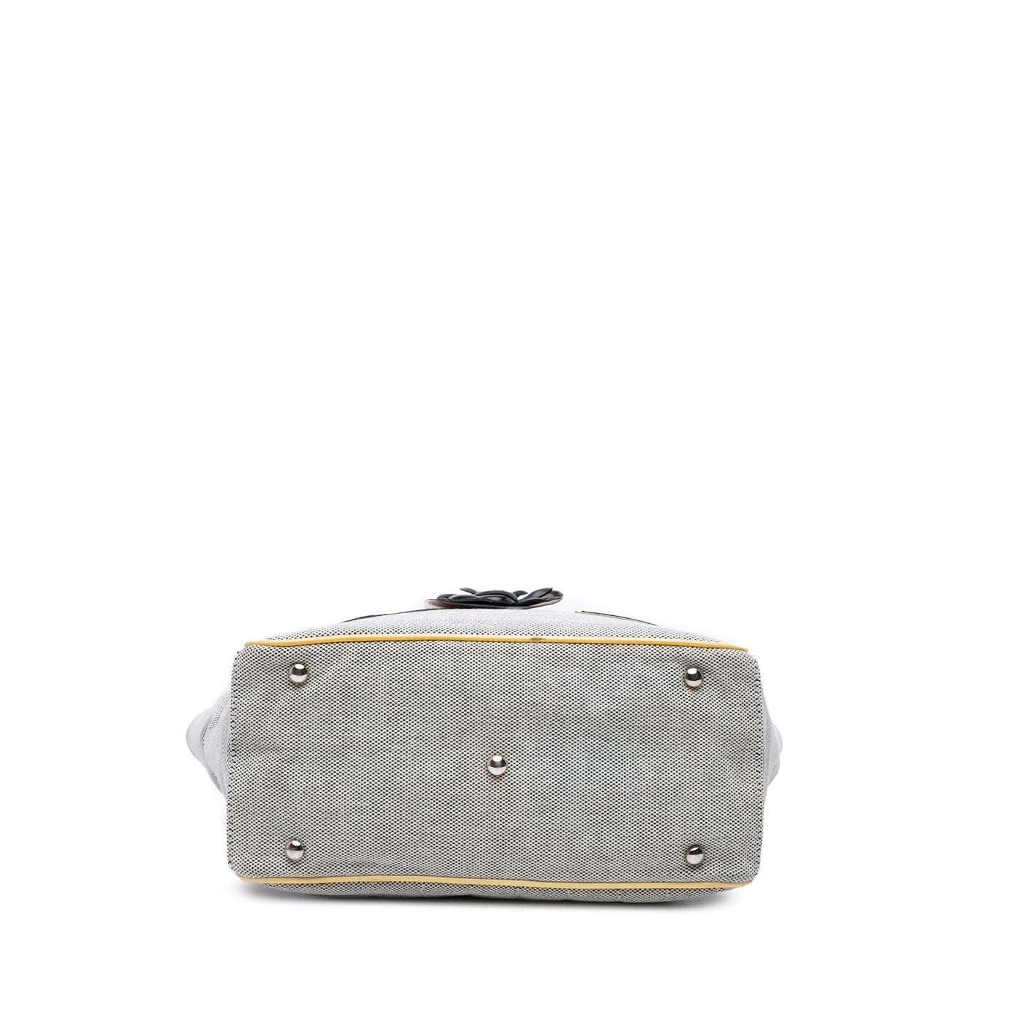 Chanel CC Camellia No. 5 Choco Bar Canvas Tote Gray