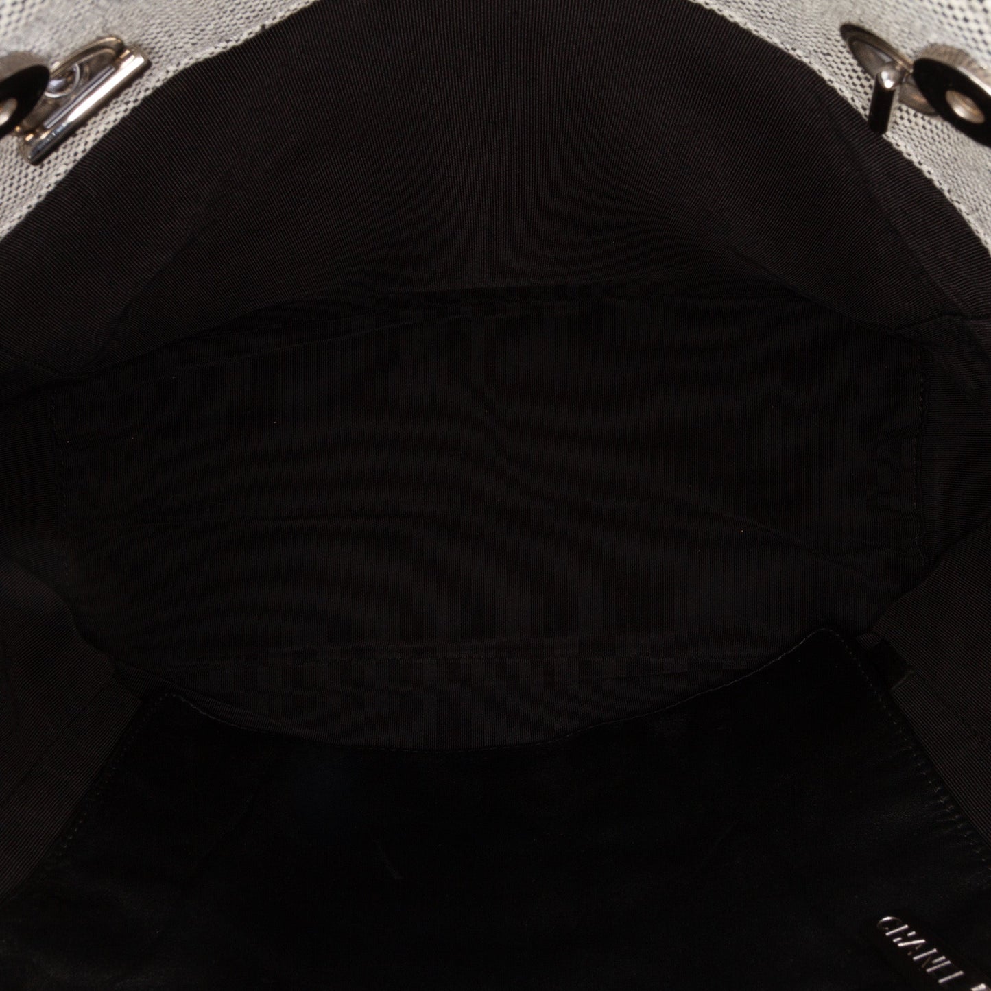 Chanel CC Camellia No. 5 Choco Bar Canvas Tote Gray