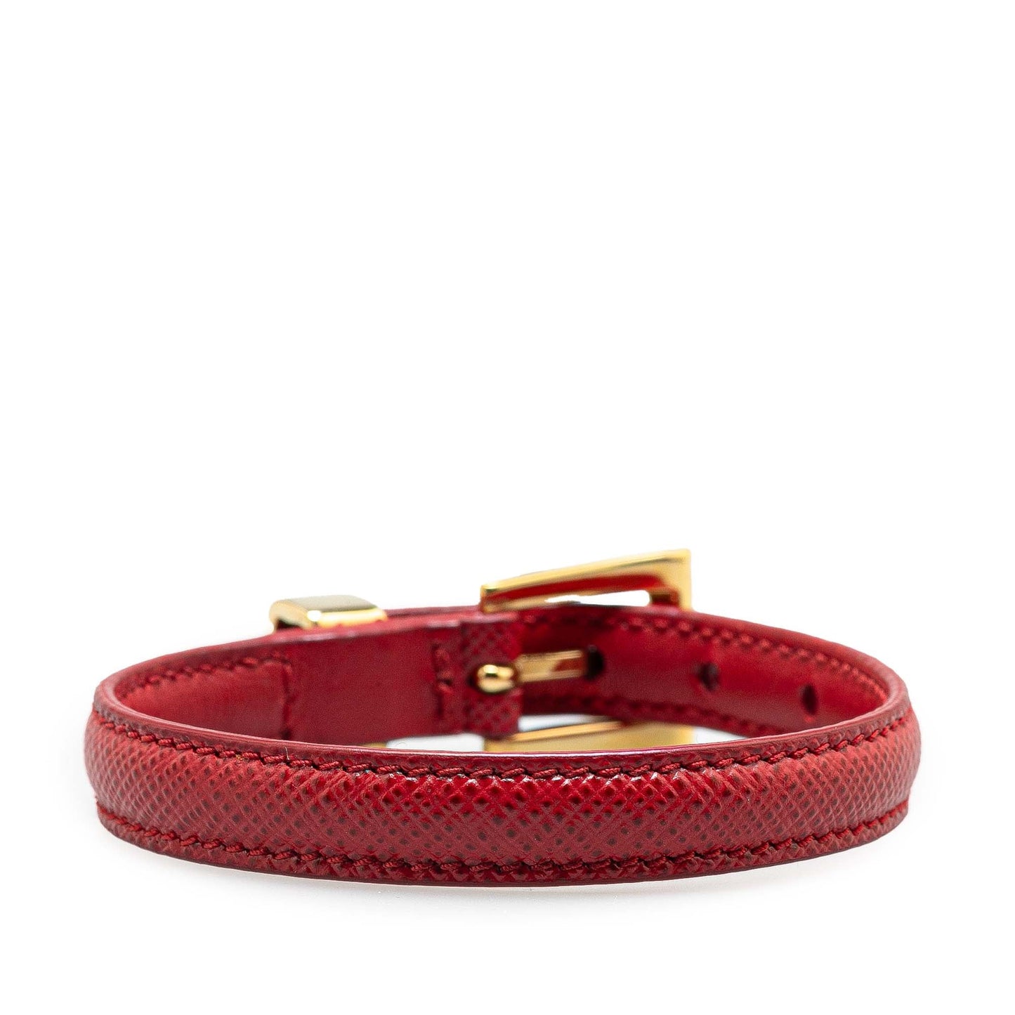Prada Saffiano Leather Bracelet Red