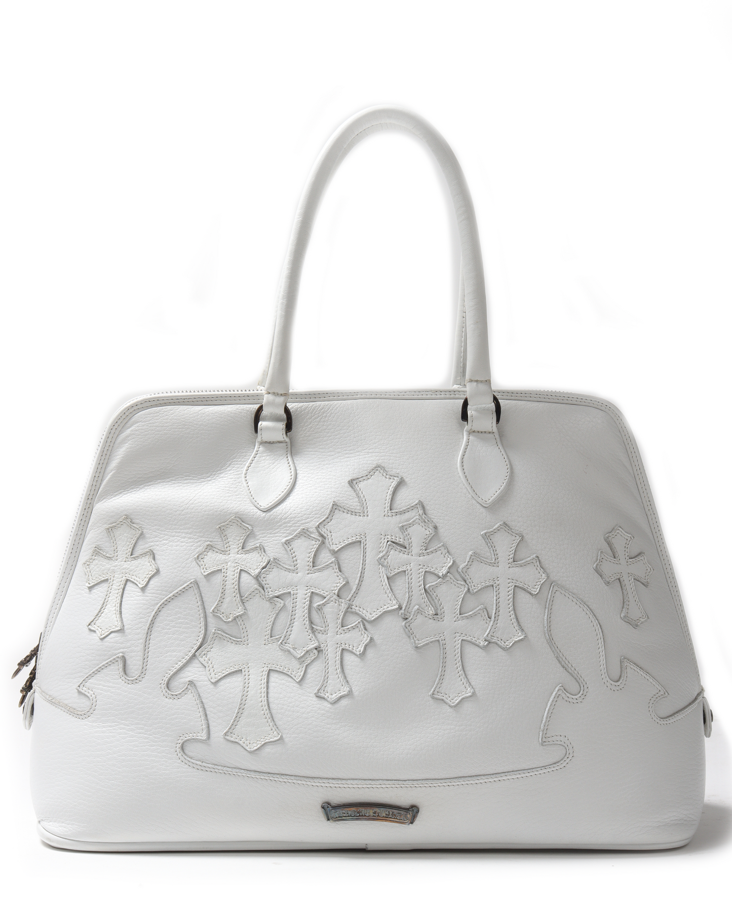 Leather Cross Patch Bowling Bag