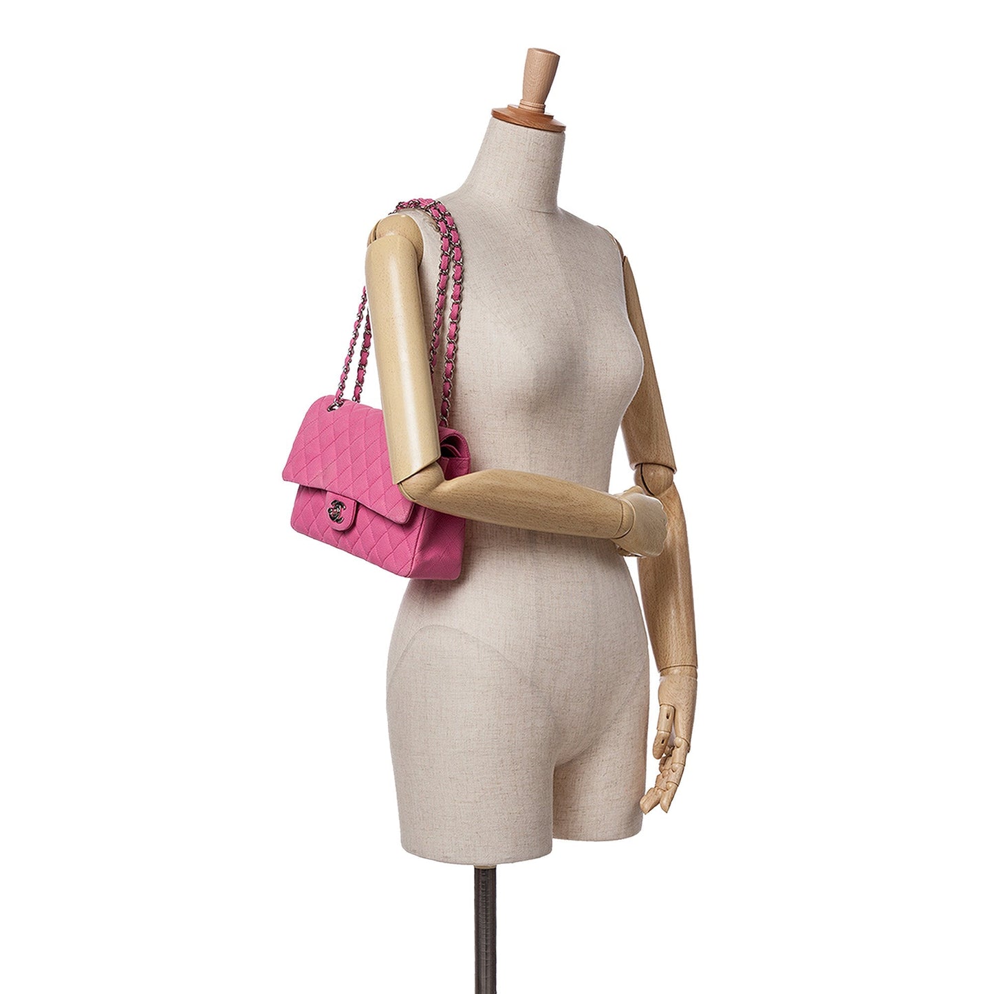 Chanel Medium Classic Caviar Double Flap Pink