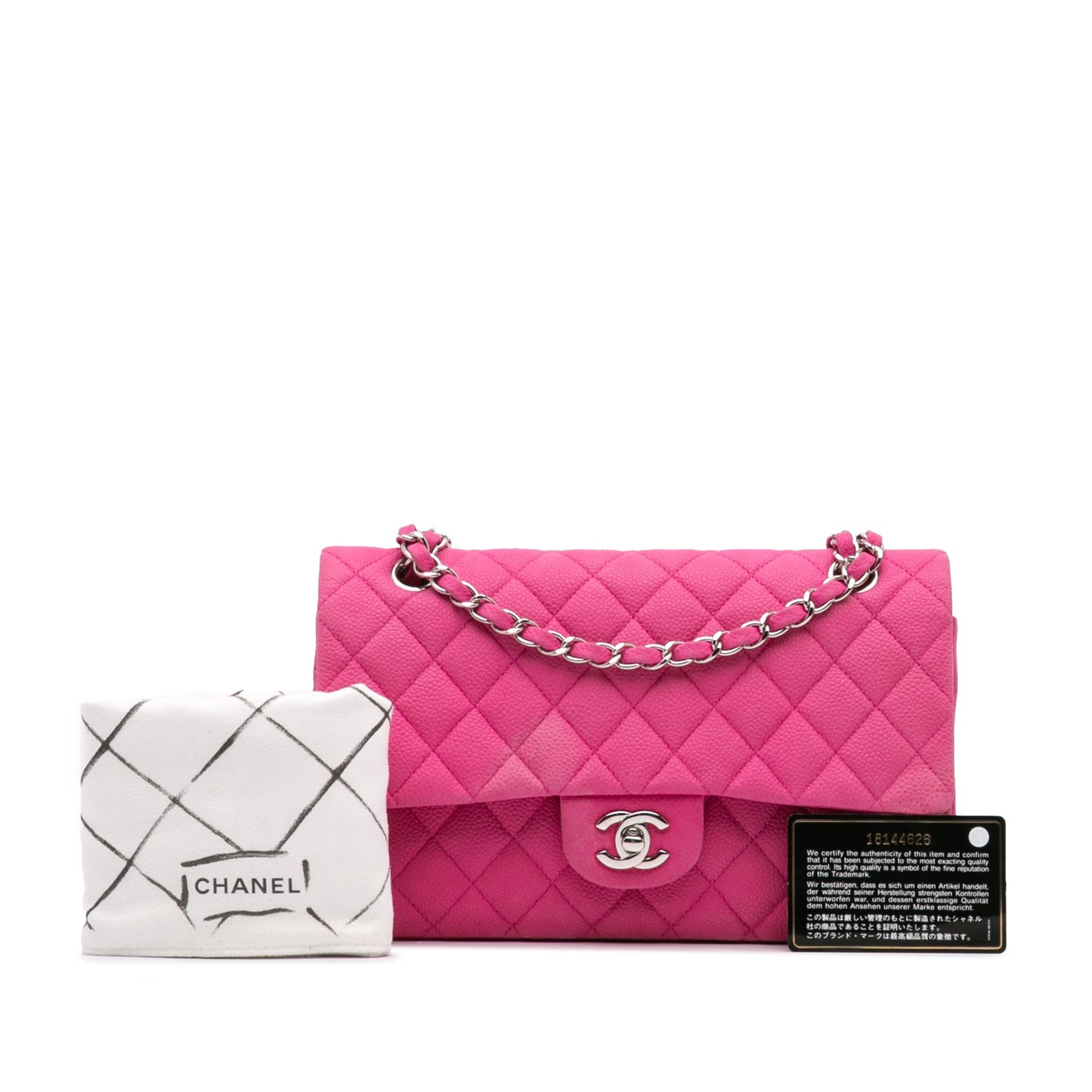 Chanel Medium Classic Caviar Double Flap Pink