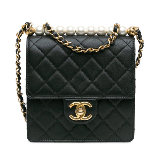 Chanel Small Lambskin Chic Pearls Flap Black