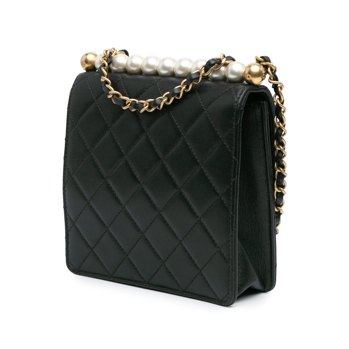 Chanel Small Lambskin Chic Pearls Flap Black