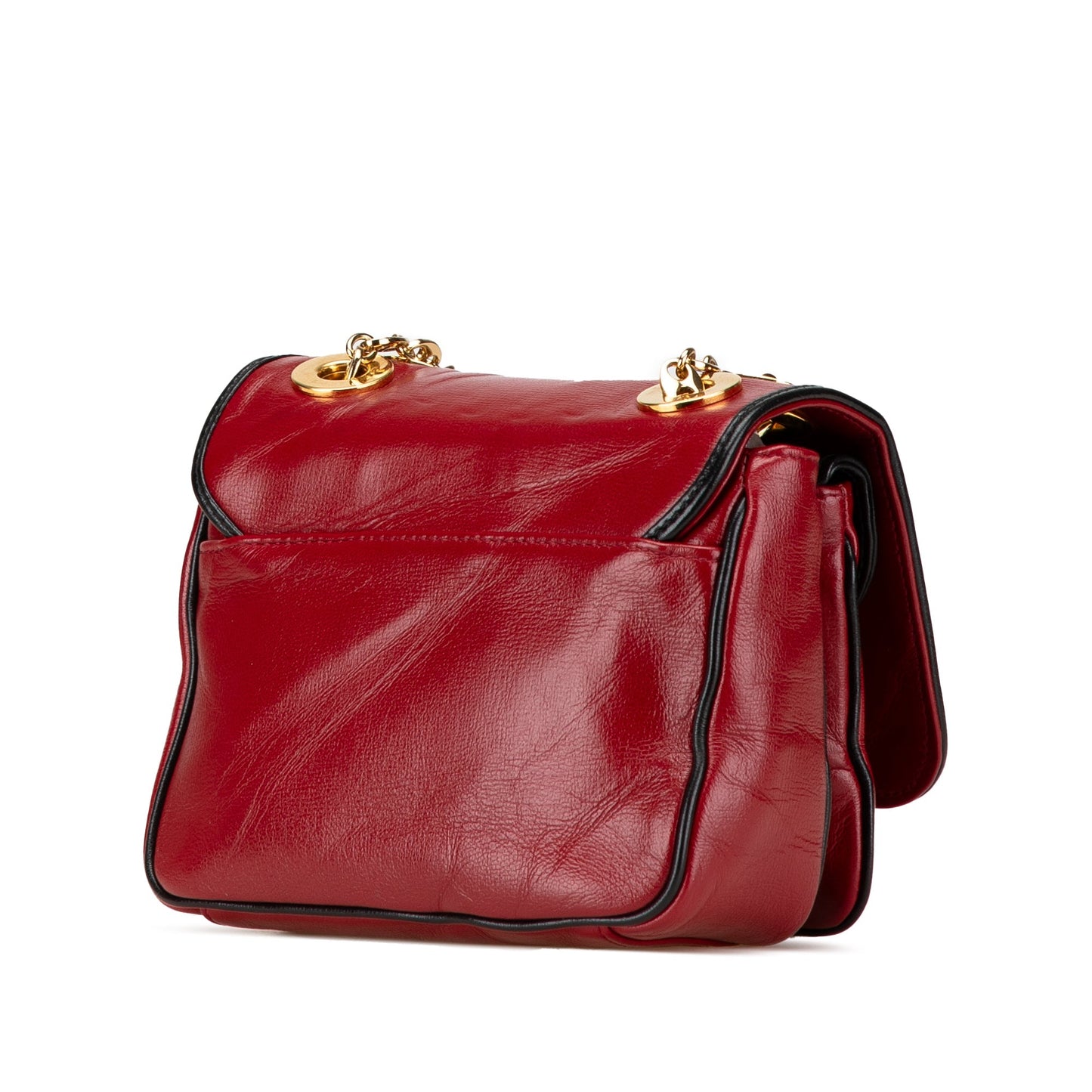 Gucci Mini Leather Marina Shoulder Bag Red