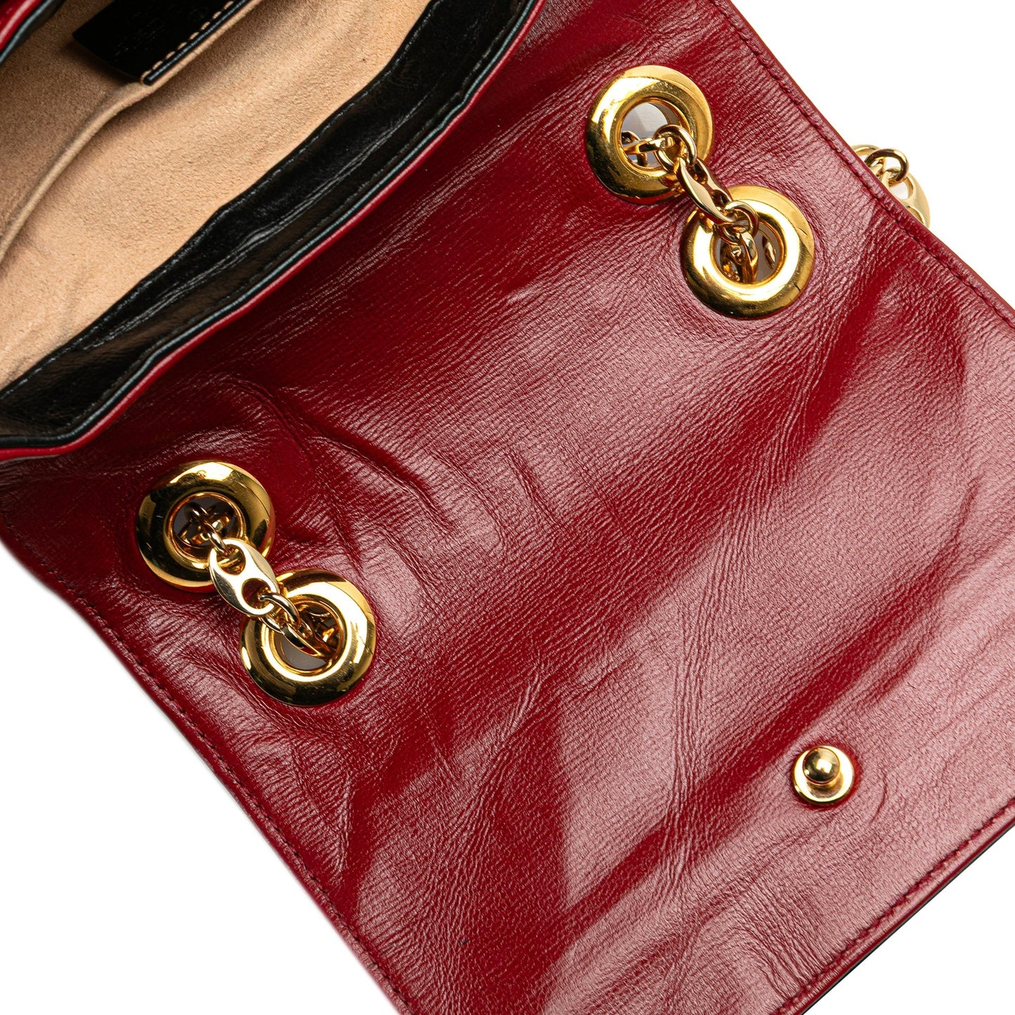 Gucci Mini Leather Marina Shoulder Bag Red
