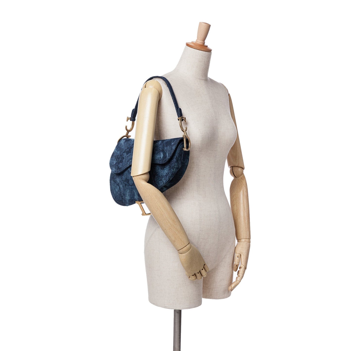 Dior Denim Tie Dye Saddle Bag Blue