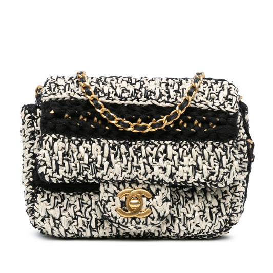 Chanel Raffia Braided with Love Flap White