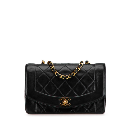 Chanel Small Lambskin Diana Flap Black
