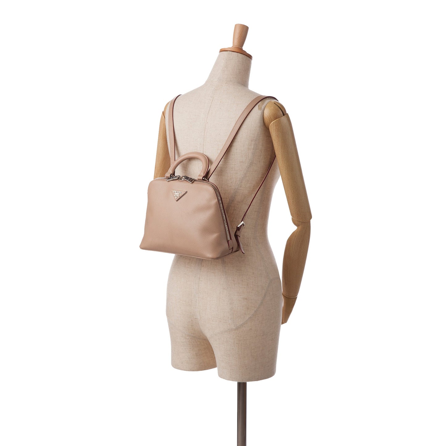Prada Saffiano Lux Promenade Backpack Brown