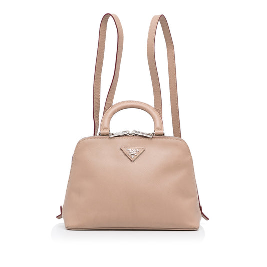 Prada Saffiano Lux Promenade Backpack Brown