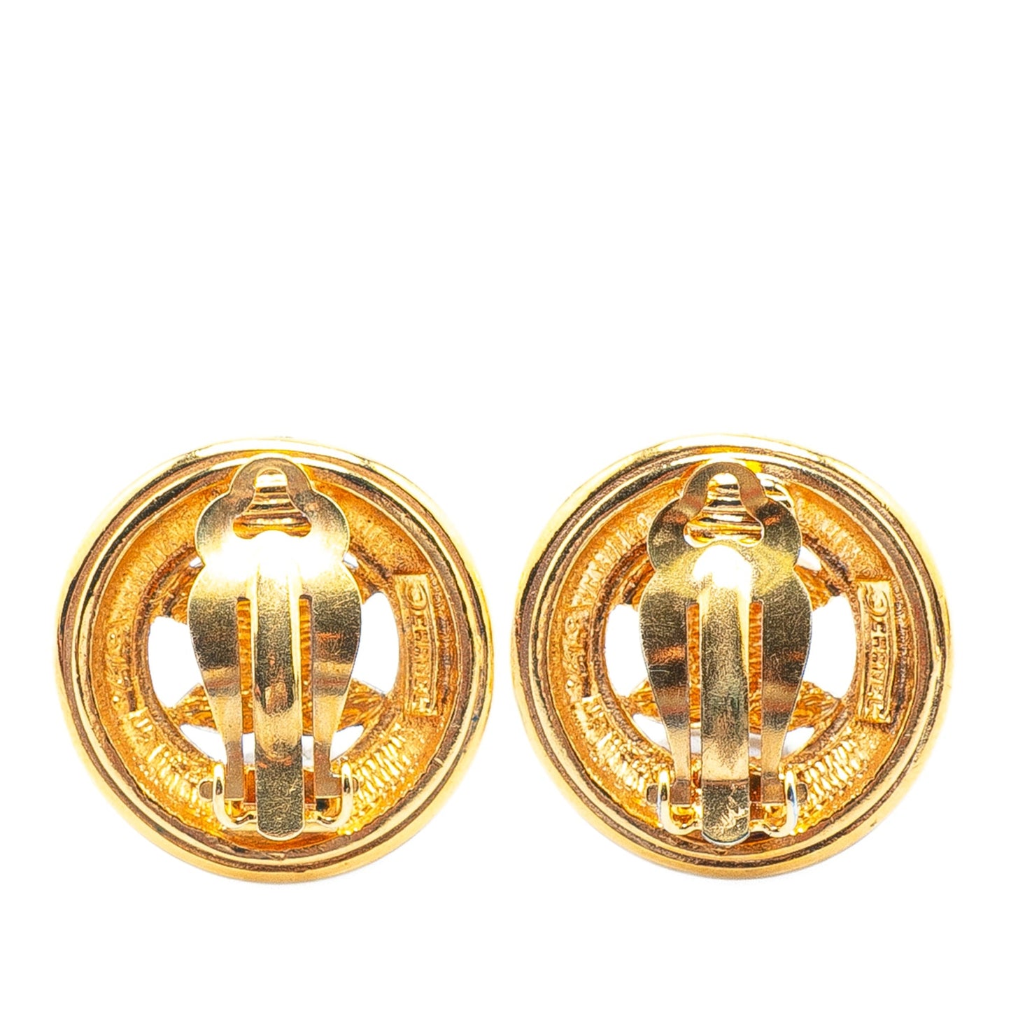 Chanel Gold Plated CC Clip On Earrings Gold