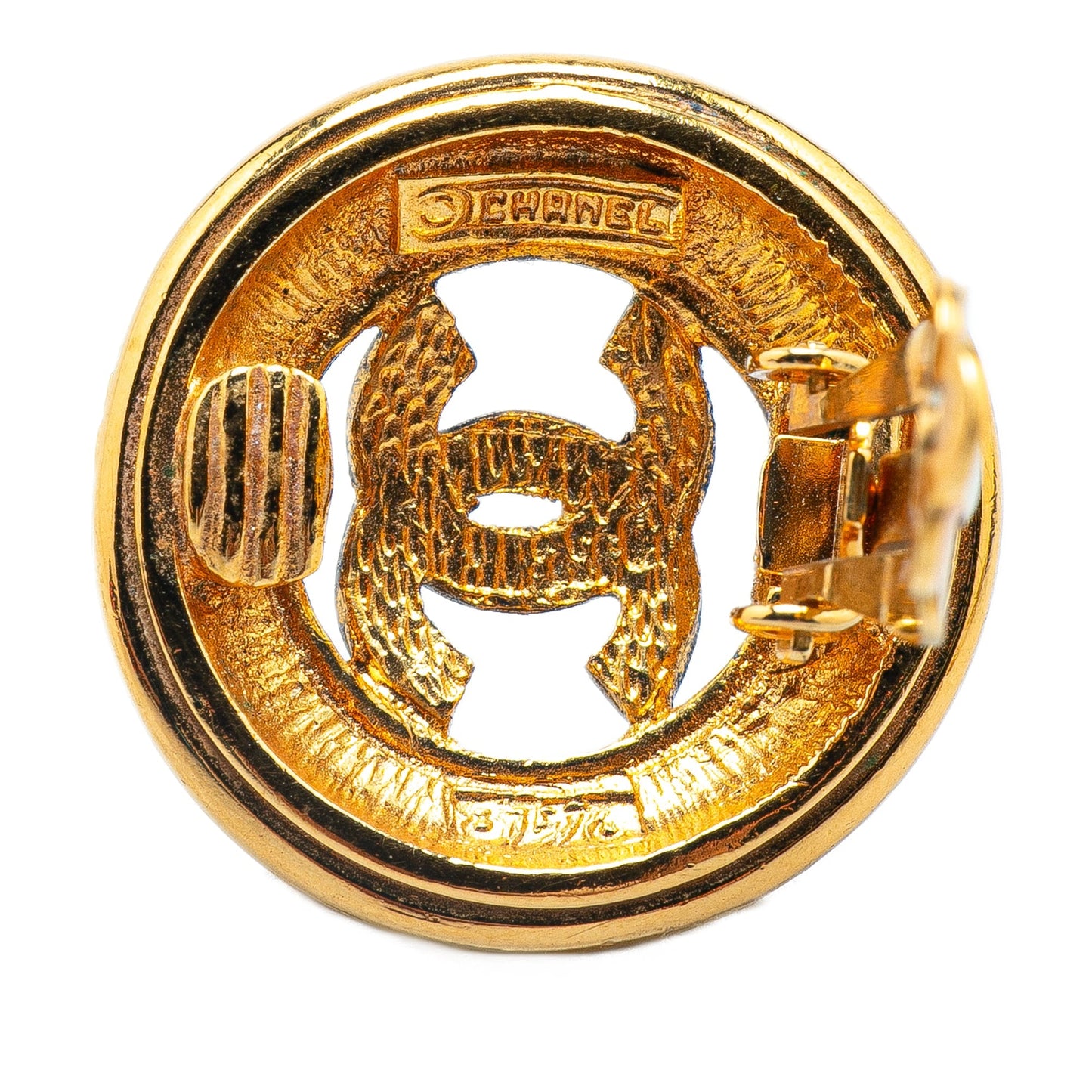 Chanel Gold Plated CC Clip On Earrings Gold