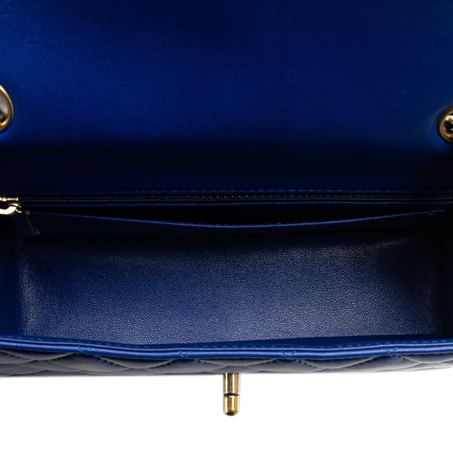 Chanel Mini Rectangular Classic Lambskin Single Flap Blue