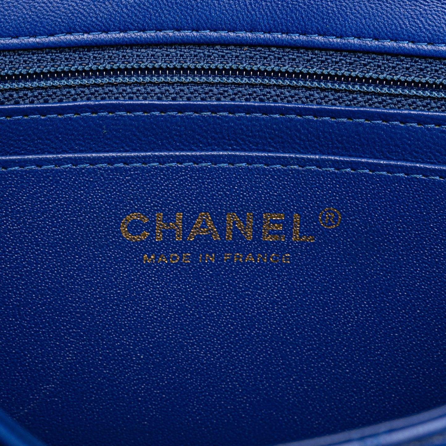 Chanel Mini Rectangular Classic Lambskin Single Flap Blue