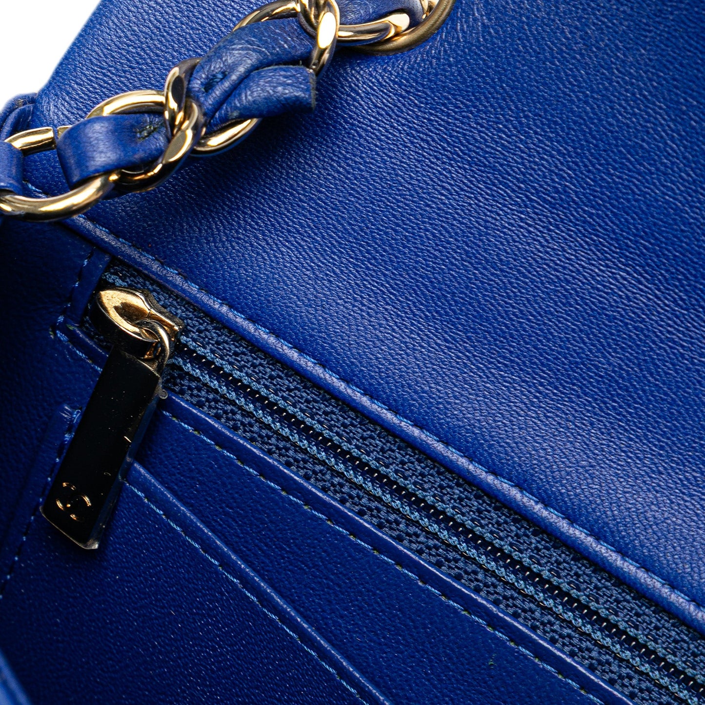 Chanel Mini Rectangular Classic Lambskin Single Flap Blue