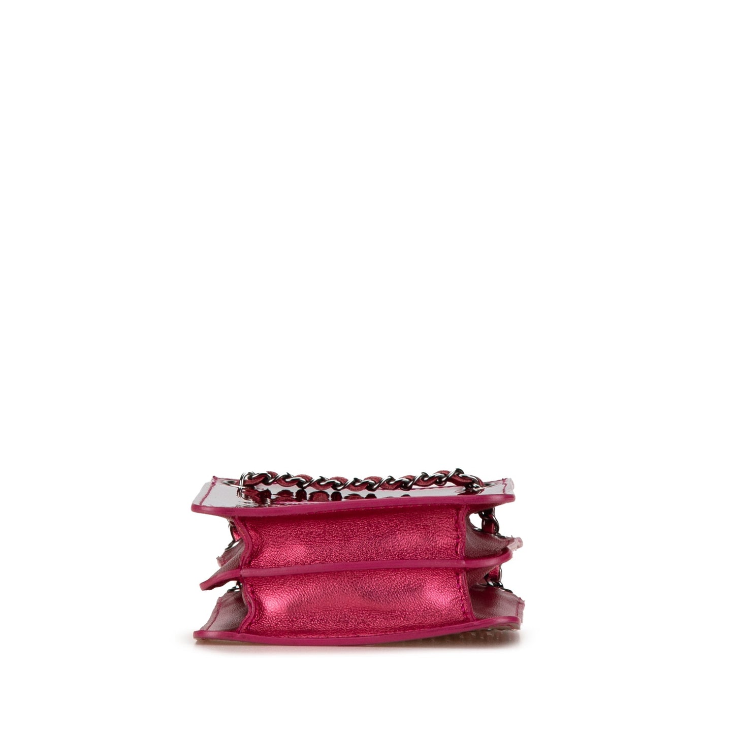 Chanel CC Patent Phone Holder Crossbody Pink