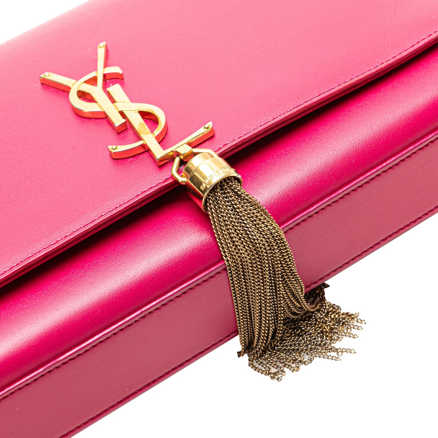 Saint Laurent Medium Smooth Calfskin Classic Monogram Kate Tassel Crossbody Pink