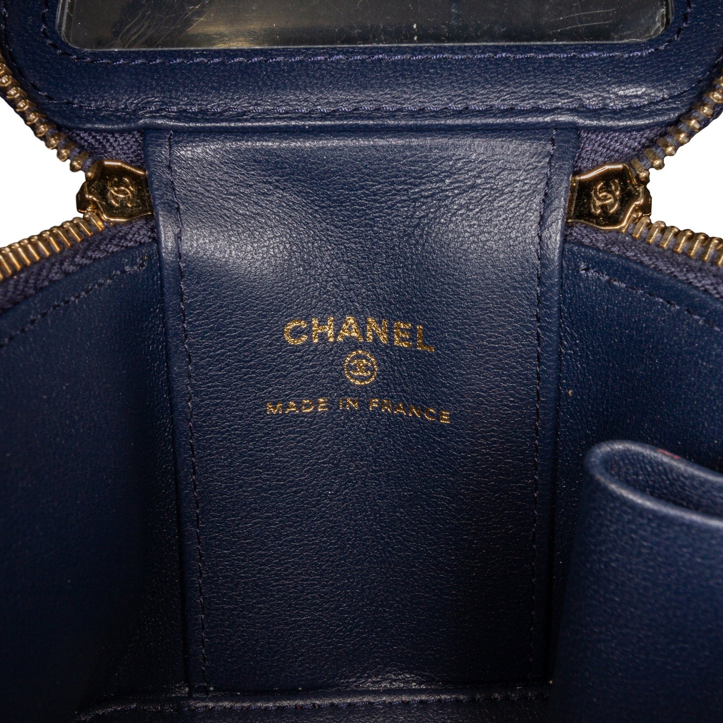 Chanel Small Lambskin Top Handle Vanity Bag Blue