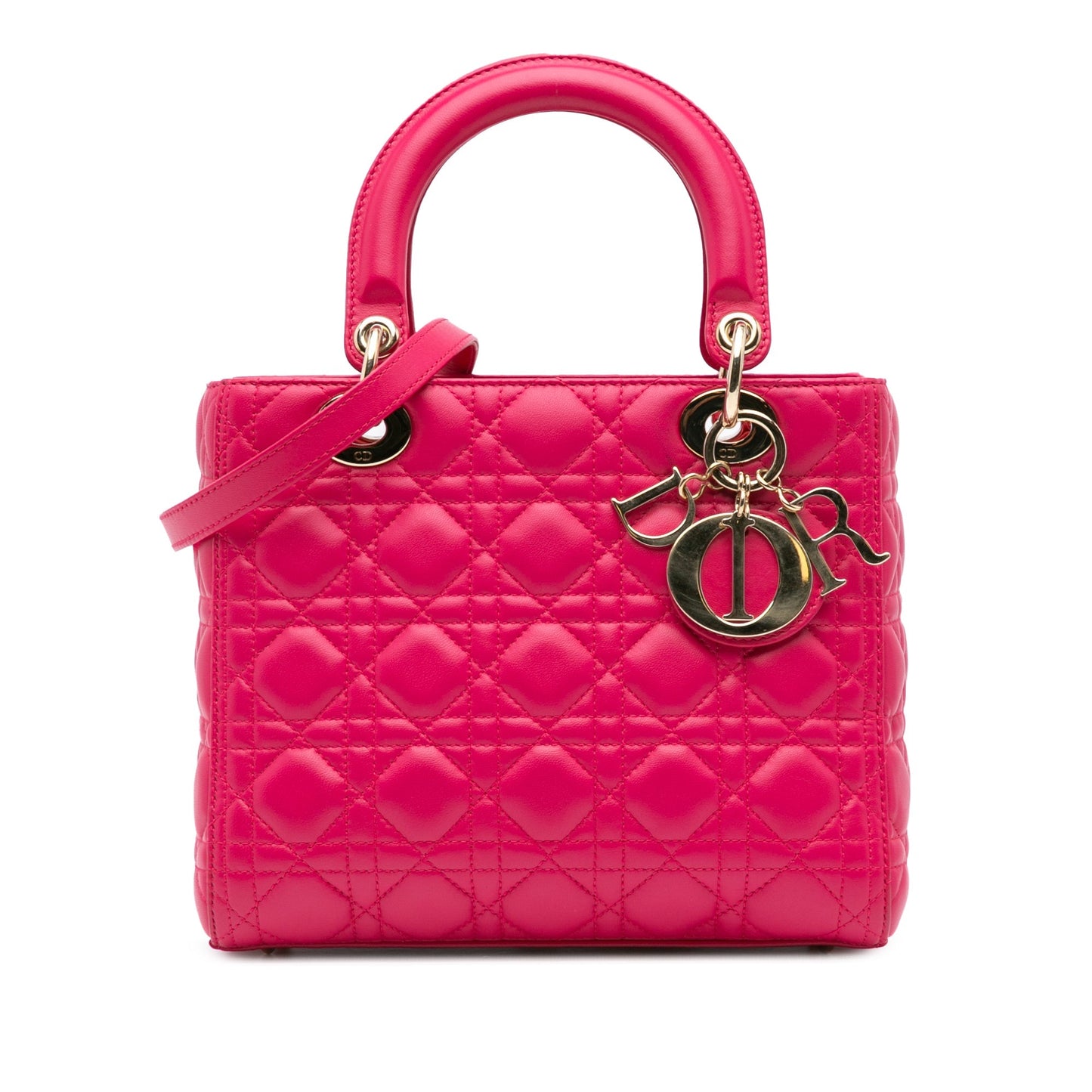 Dior Medium Lambskin Cannage Lady Dior Pink