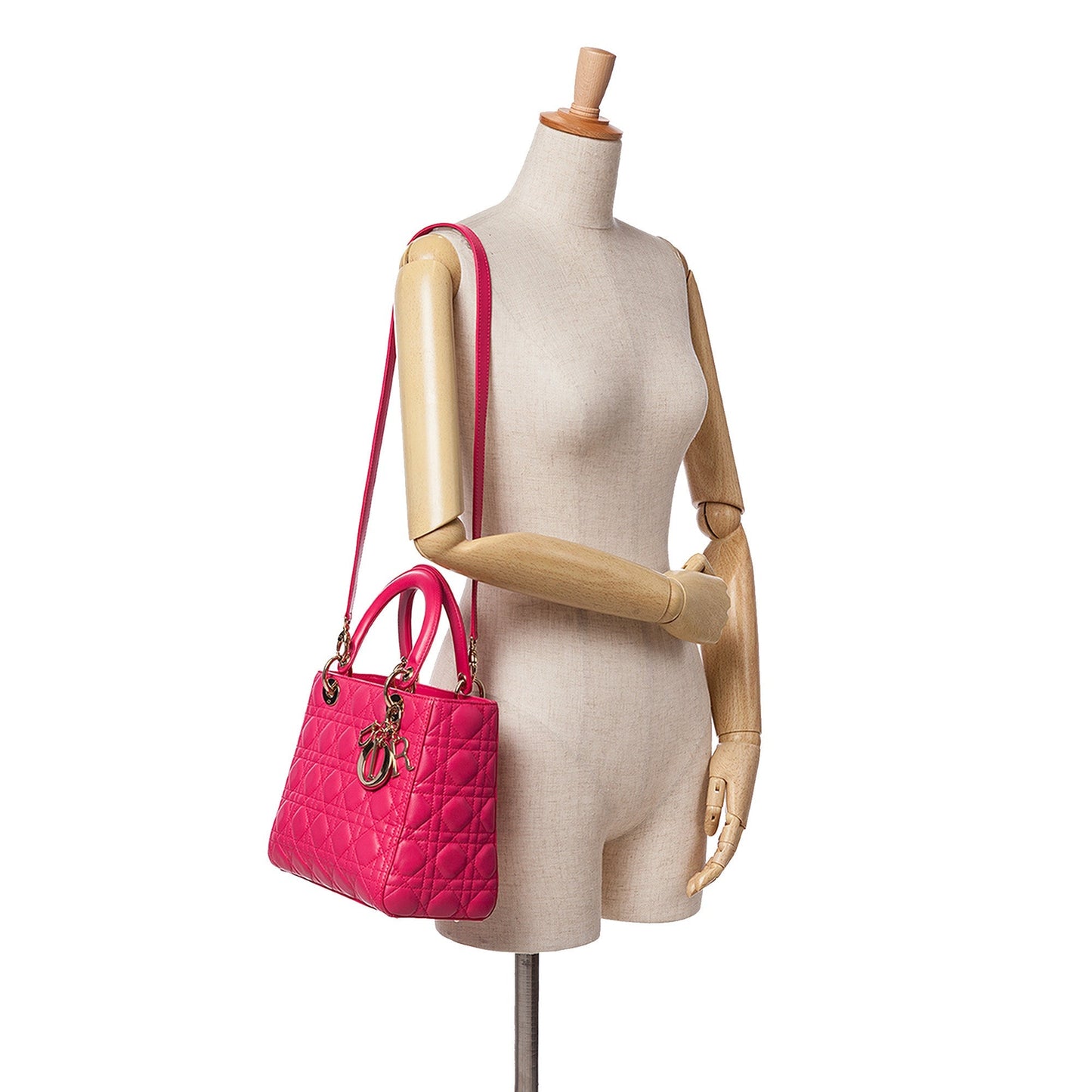 Dior Medium Lambskin Cannage Lady Dior Pink