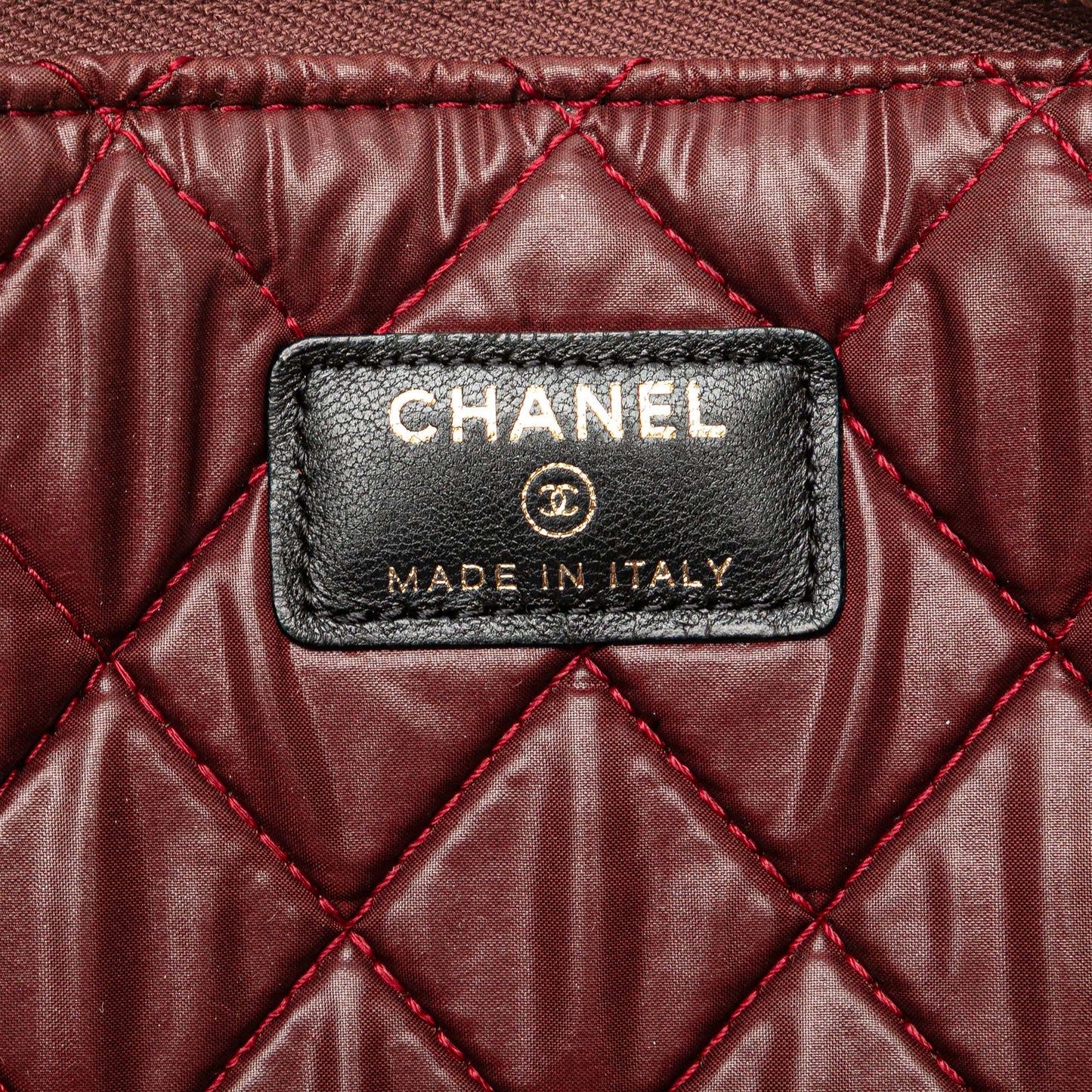 Chanel Large Quilted Lambskin O Case Clutch Black