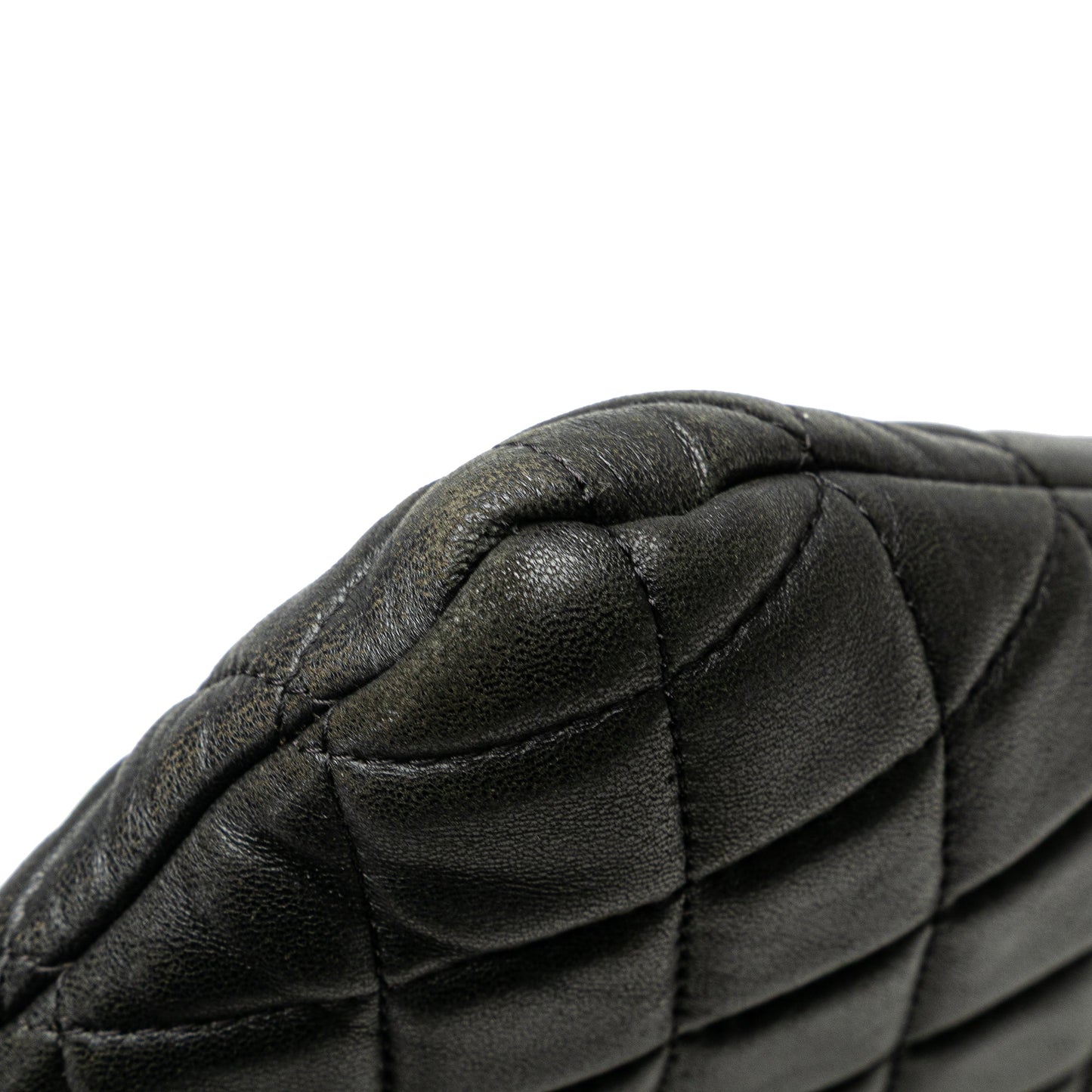 Chanel Large Quilted Lambskin O Case Clutch Black