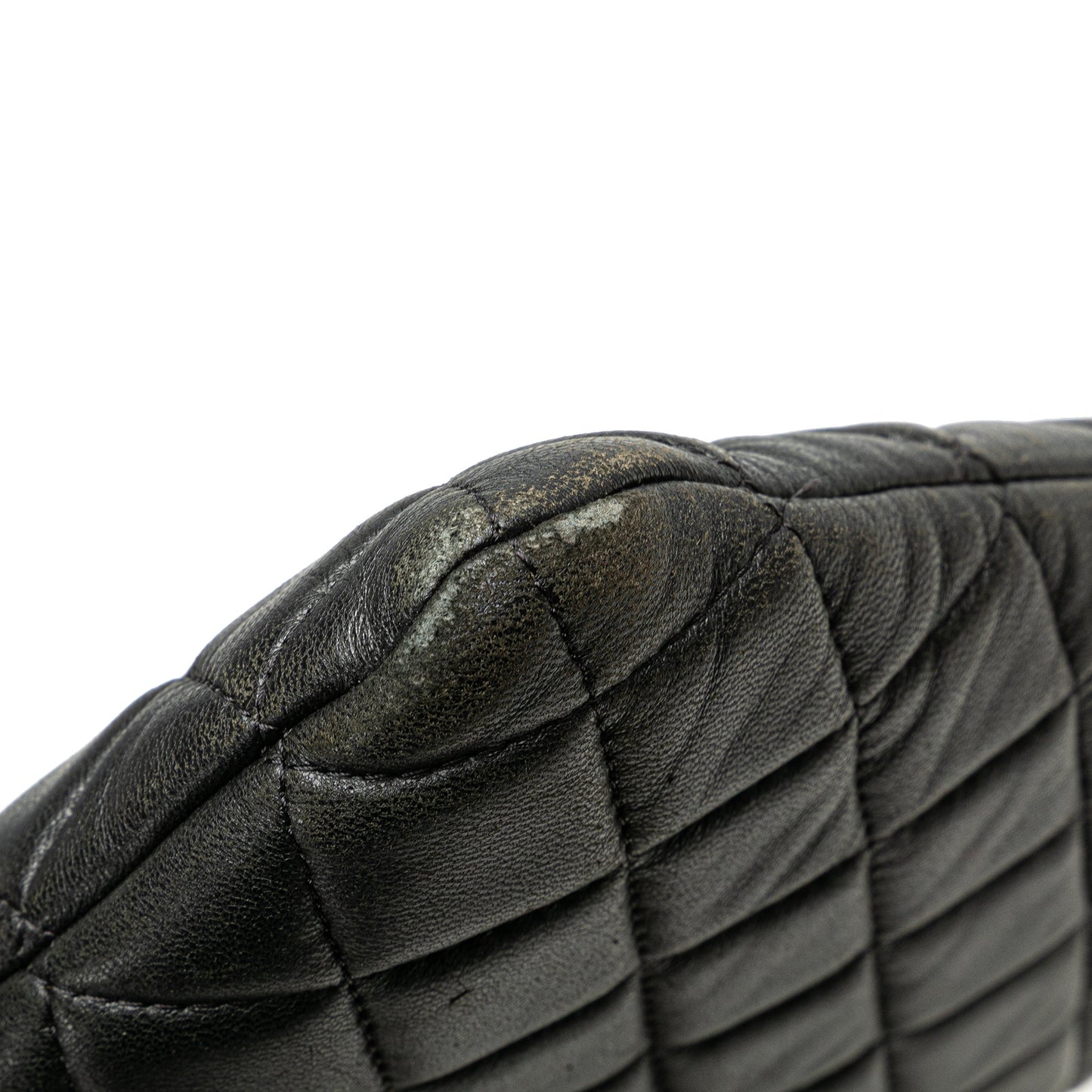 Chanel Large Quilted Lambskin O Case Clutch Black
