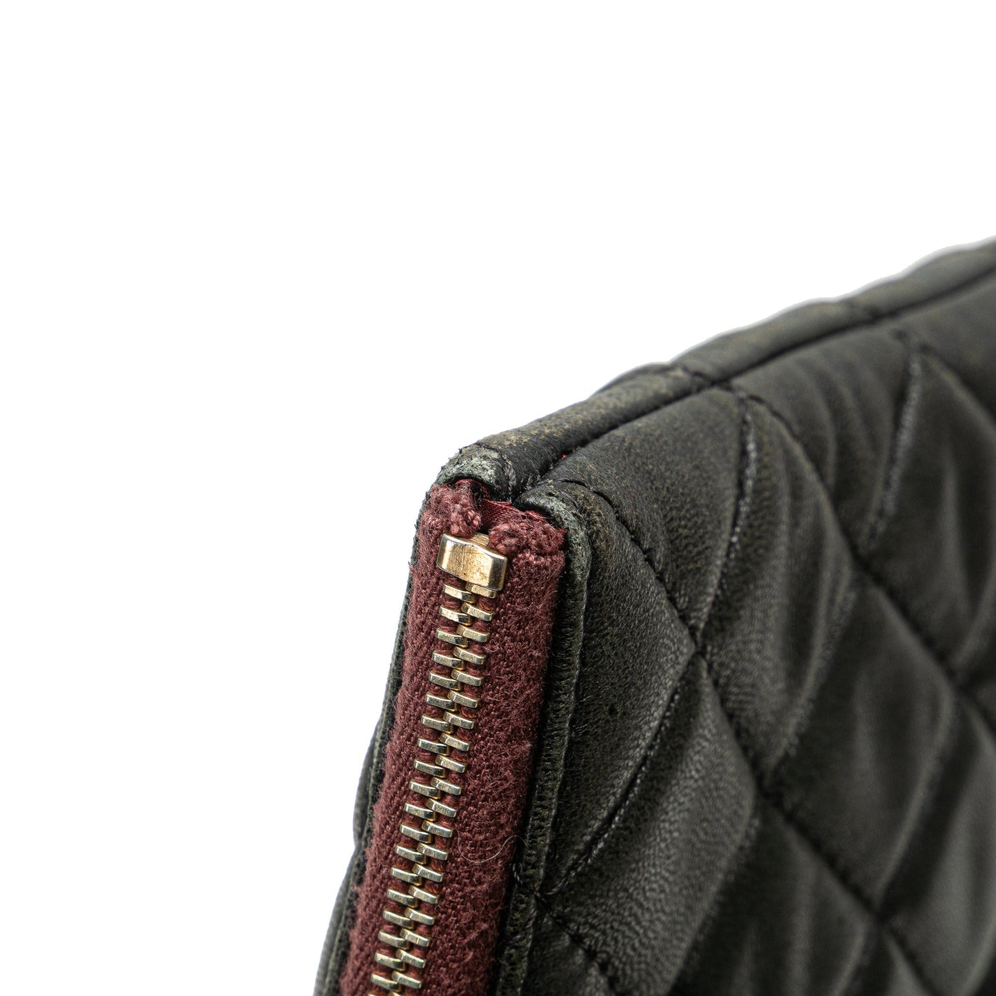 Chanel Large Quilted Lambskin O Case Clutch Black
