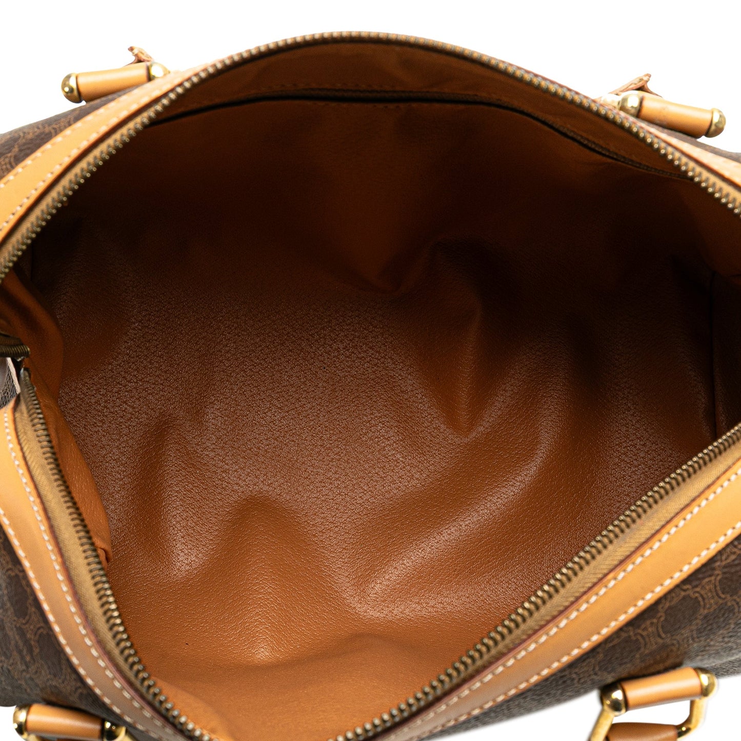 Celine Macadam Coated Canvas Boston Bag Brown