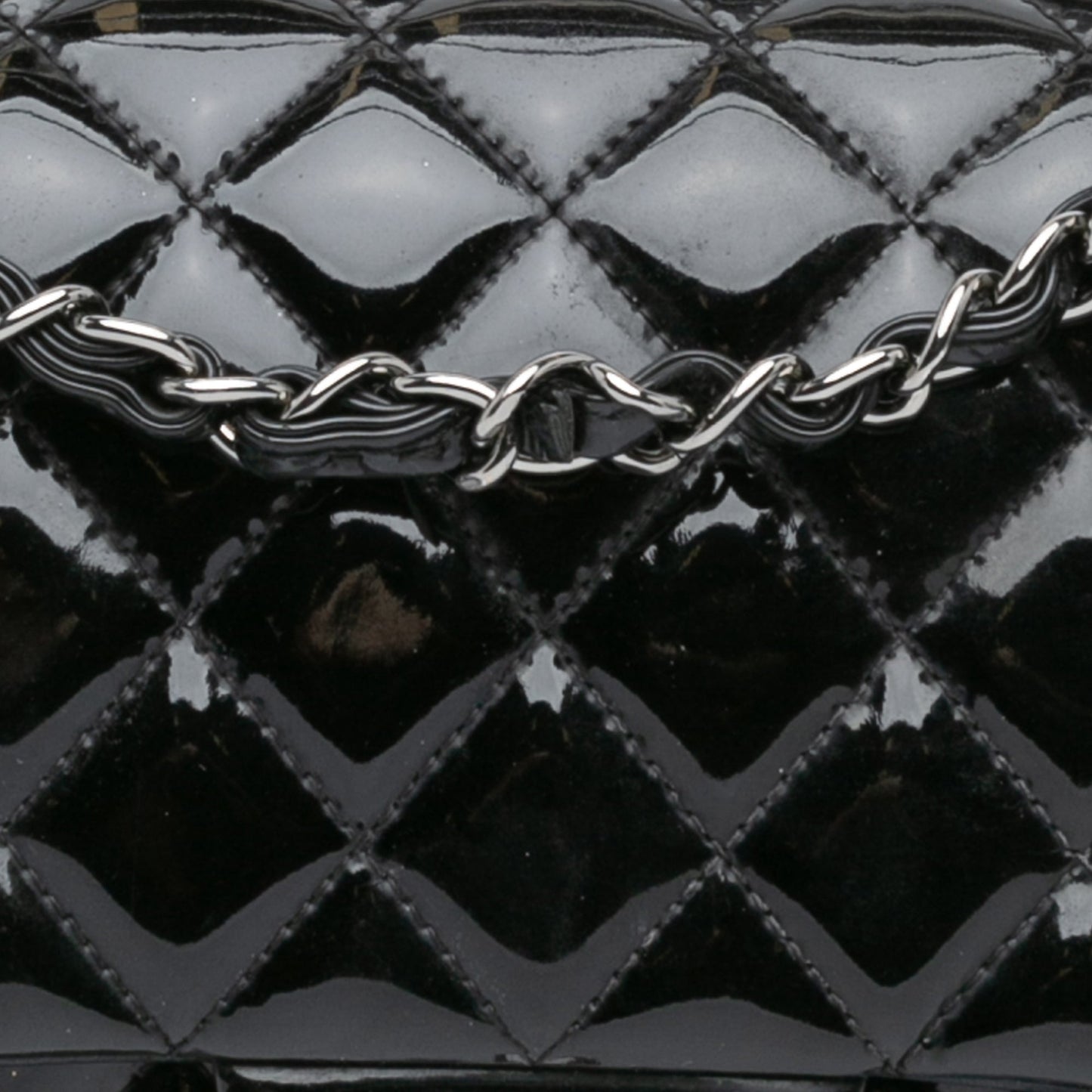 Chanel Medium Classic Patent Double Flap Black