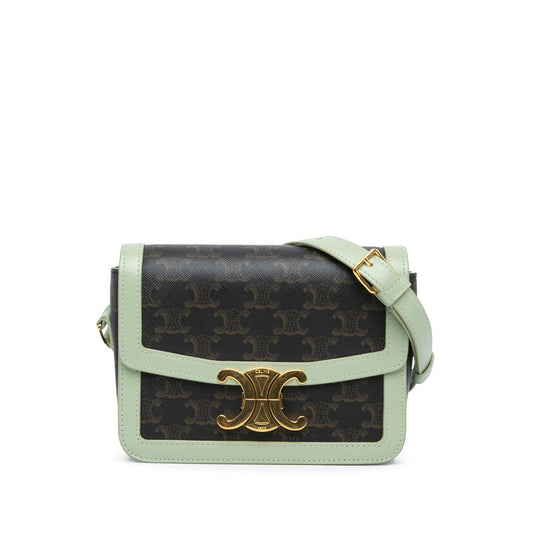 Celine Teen Coated Canvas Triomphe Crossbody Brown
