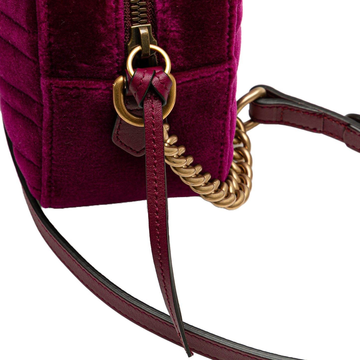 Gucci Small GG Marmont Velvet Matelasse Crossbody Purple