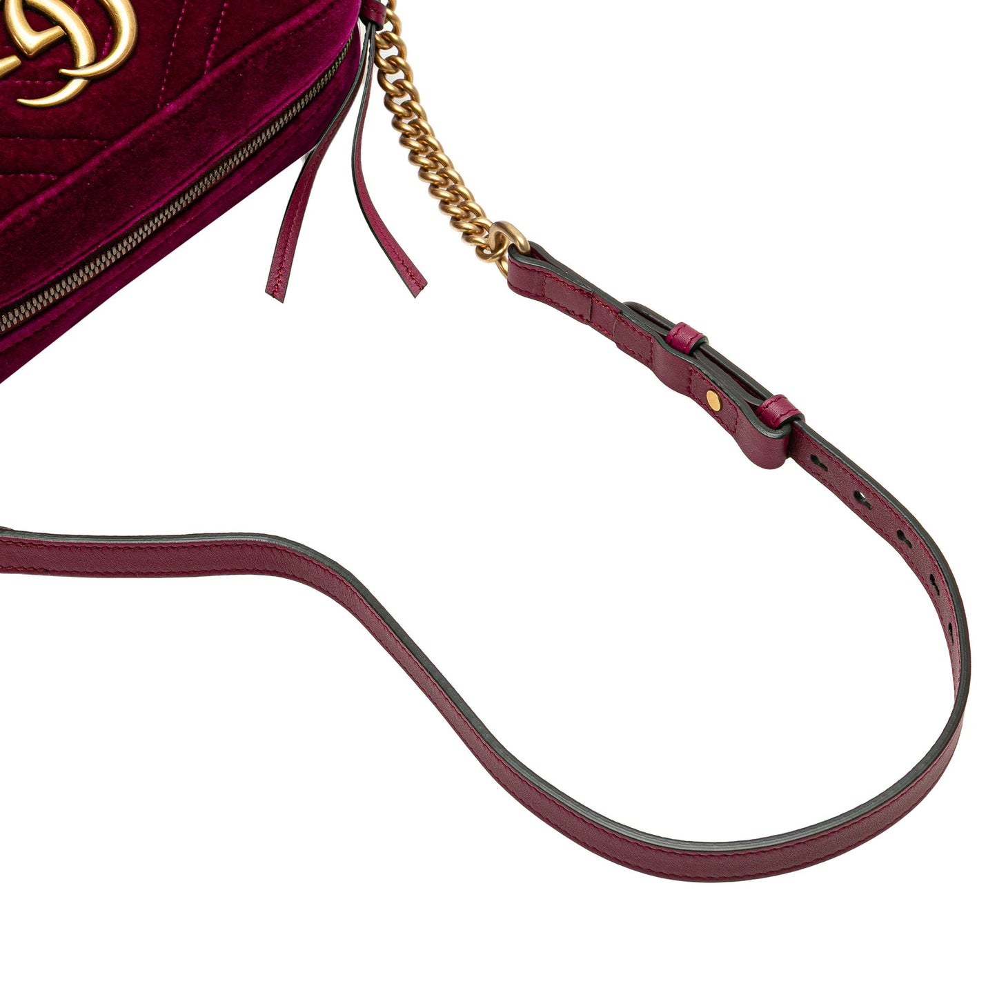 Gucci Small GG Marmont Velvet Matelasse Crossbody Purple