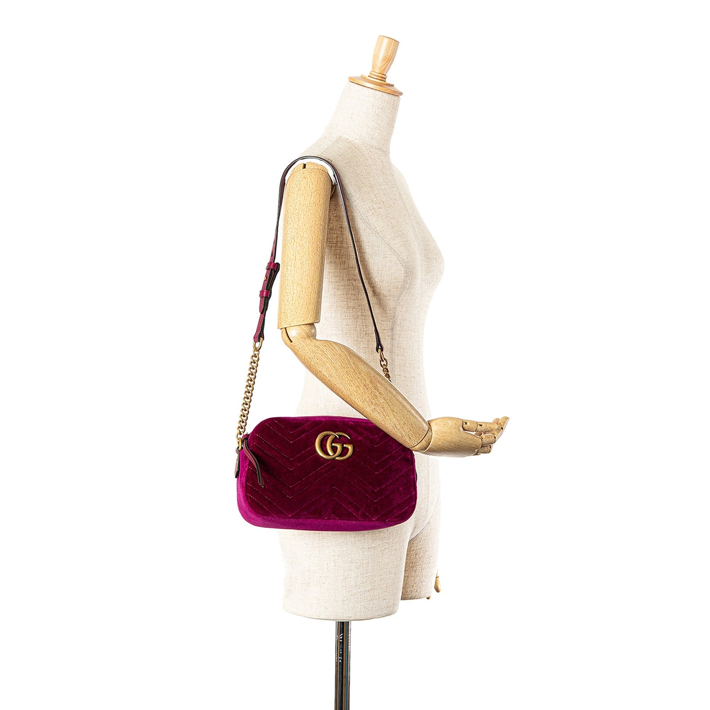 Gucci Small GG Marmont Velvet Matelasse Crossbody Purple