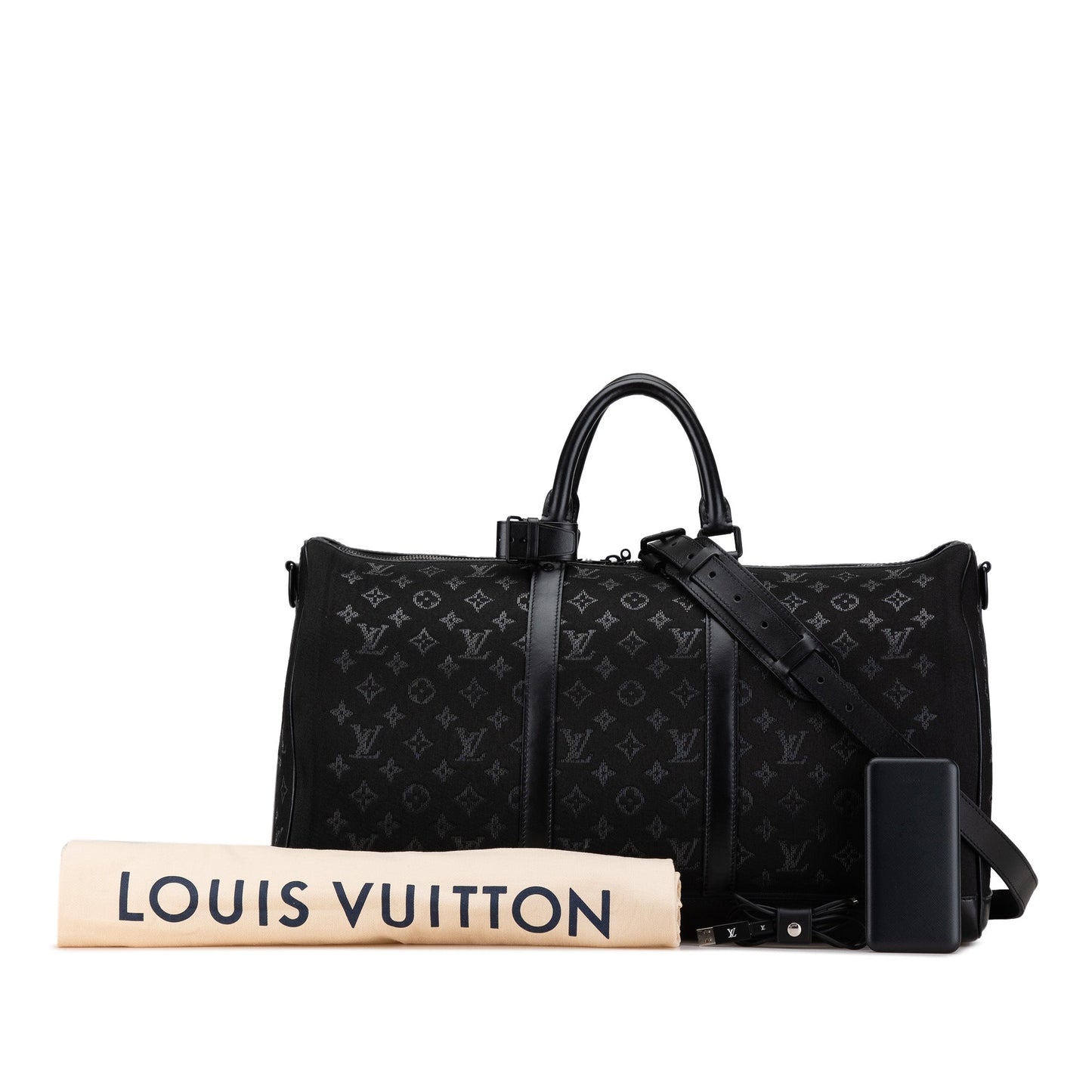 Louis Vuitton Monogram Light Up Keepall Bandouliere 50 Black