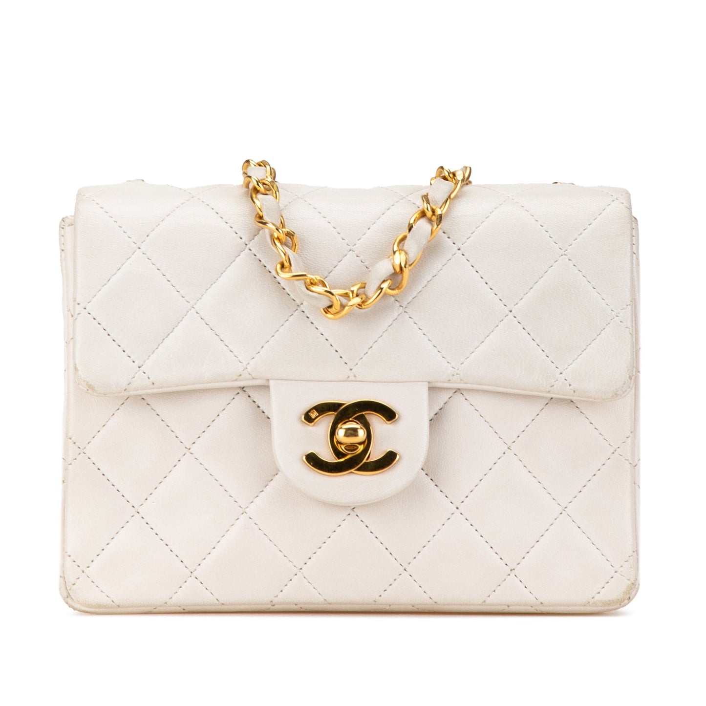 Chanel Mini Square Classic Lambskin Single Flap White