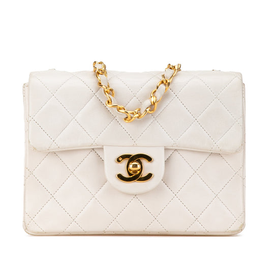 Chanel Mini Square Classic Lambskin Single Flap White