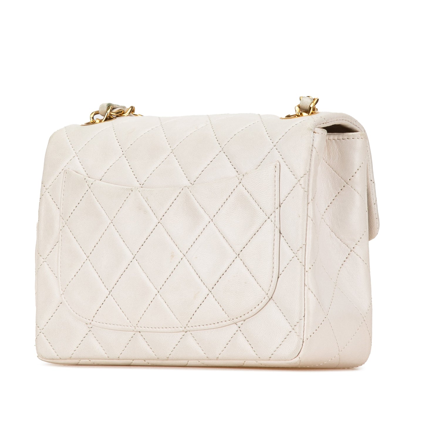 Chanel Mini Square Classic Lambskin Single Flap White